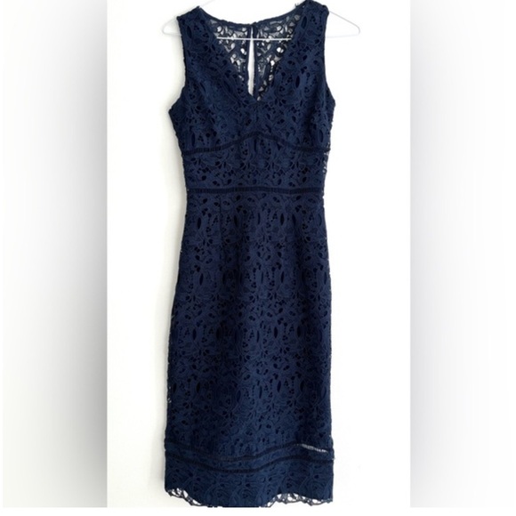 Massimo Dutti Lace Navy Dress, US 2 - Picture 1 of 4